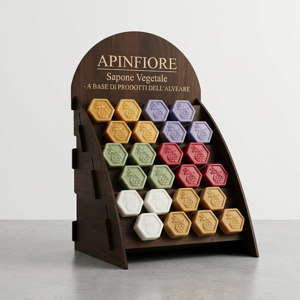 espositore smontabile in multistrato di legno